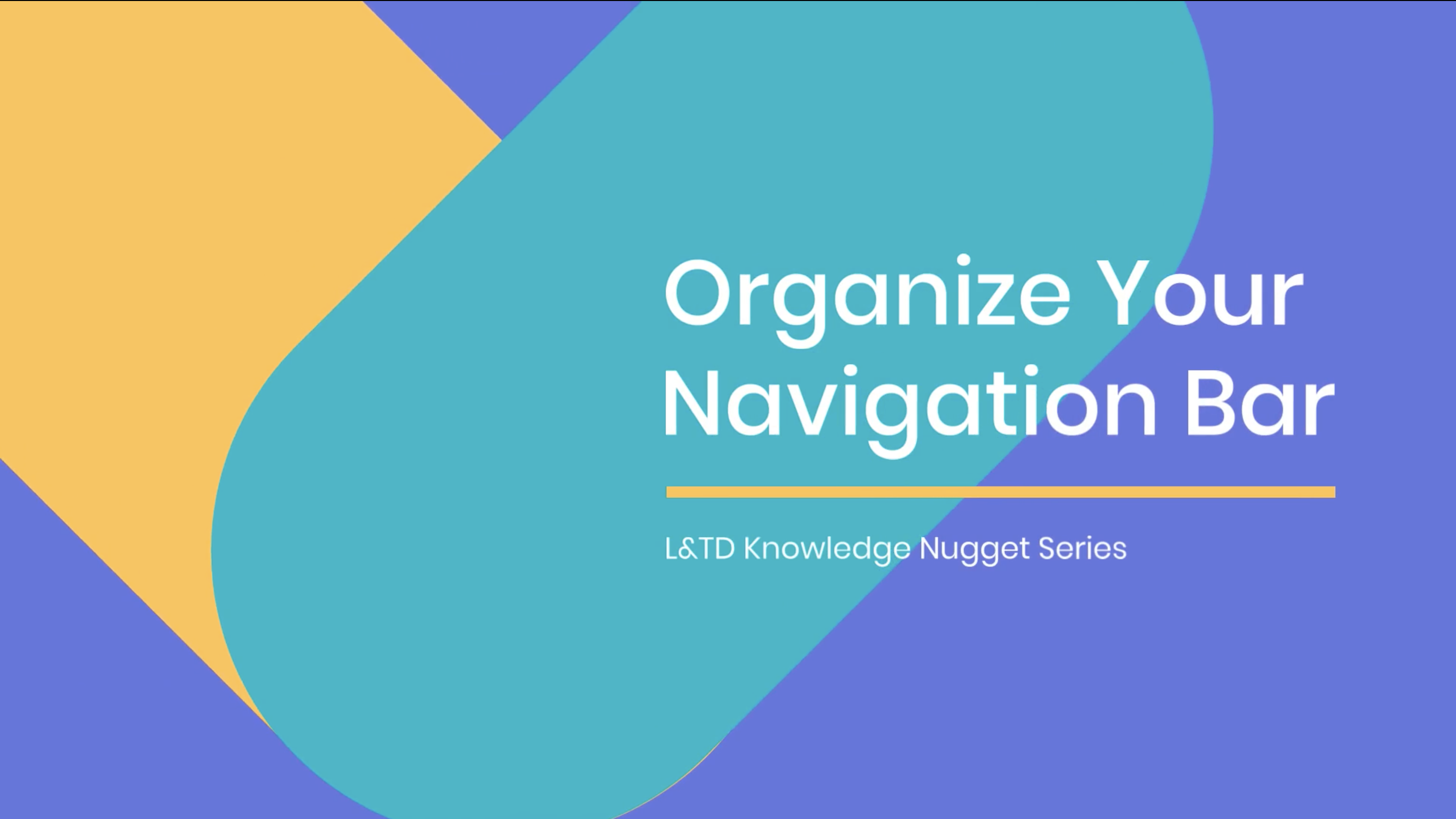 organize your navigation bar